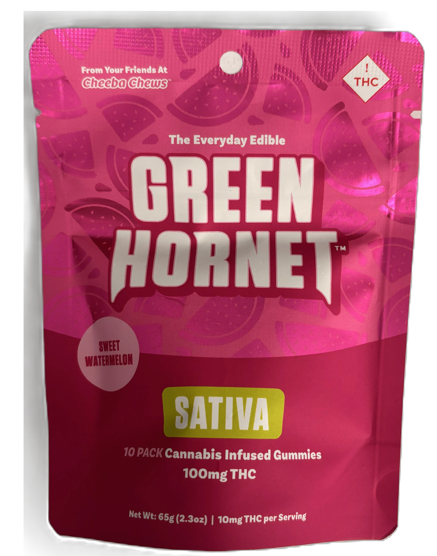 Green Hornet - Watermelon (100mg) | Gummies | Sativa Main Image