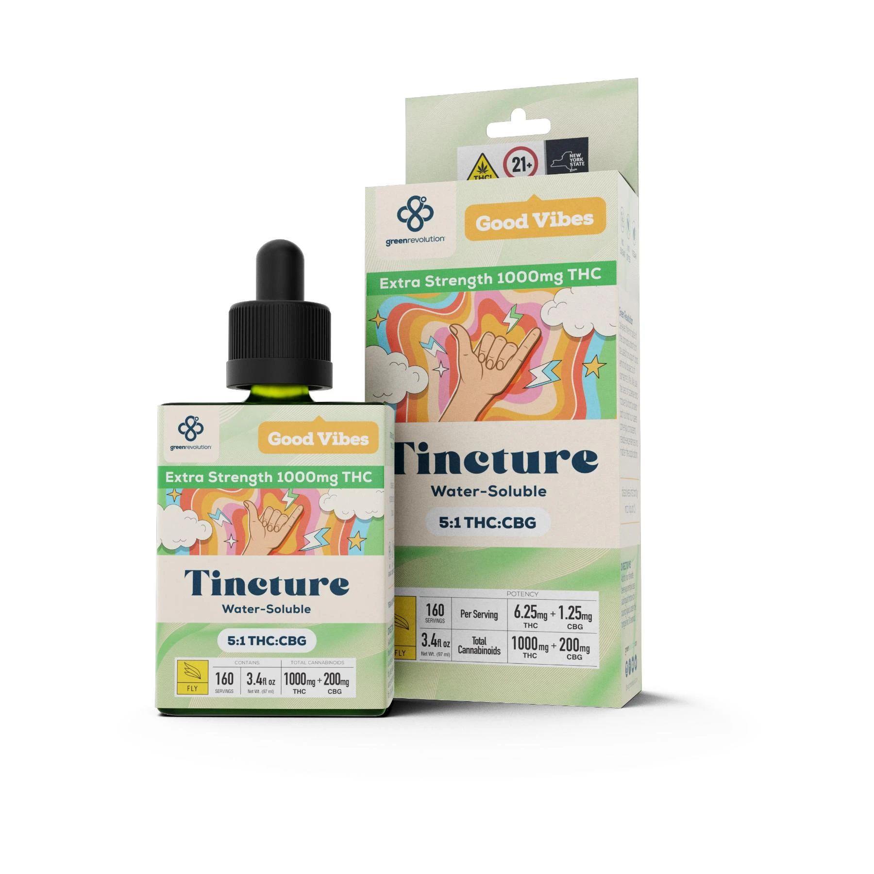 Green Revolution - Good Vibes Water-Soluble Tincture 5:1 THC:CBG Main Image