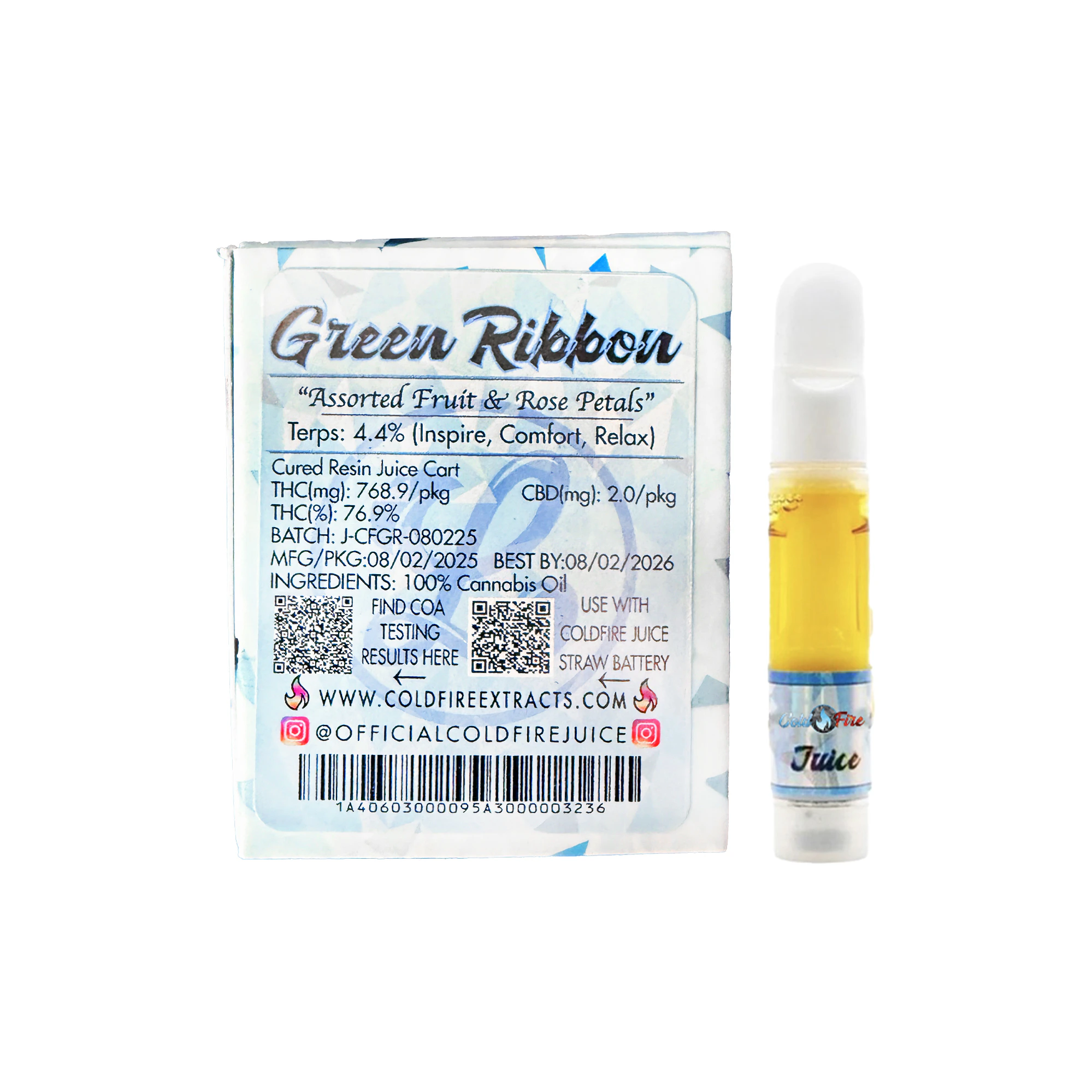 COLD FIRE - ColdFire x Lumpy's Green Ribbon Cured Resin Juice Cartridge 1.0g Main Image