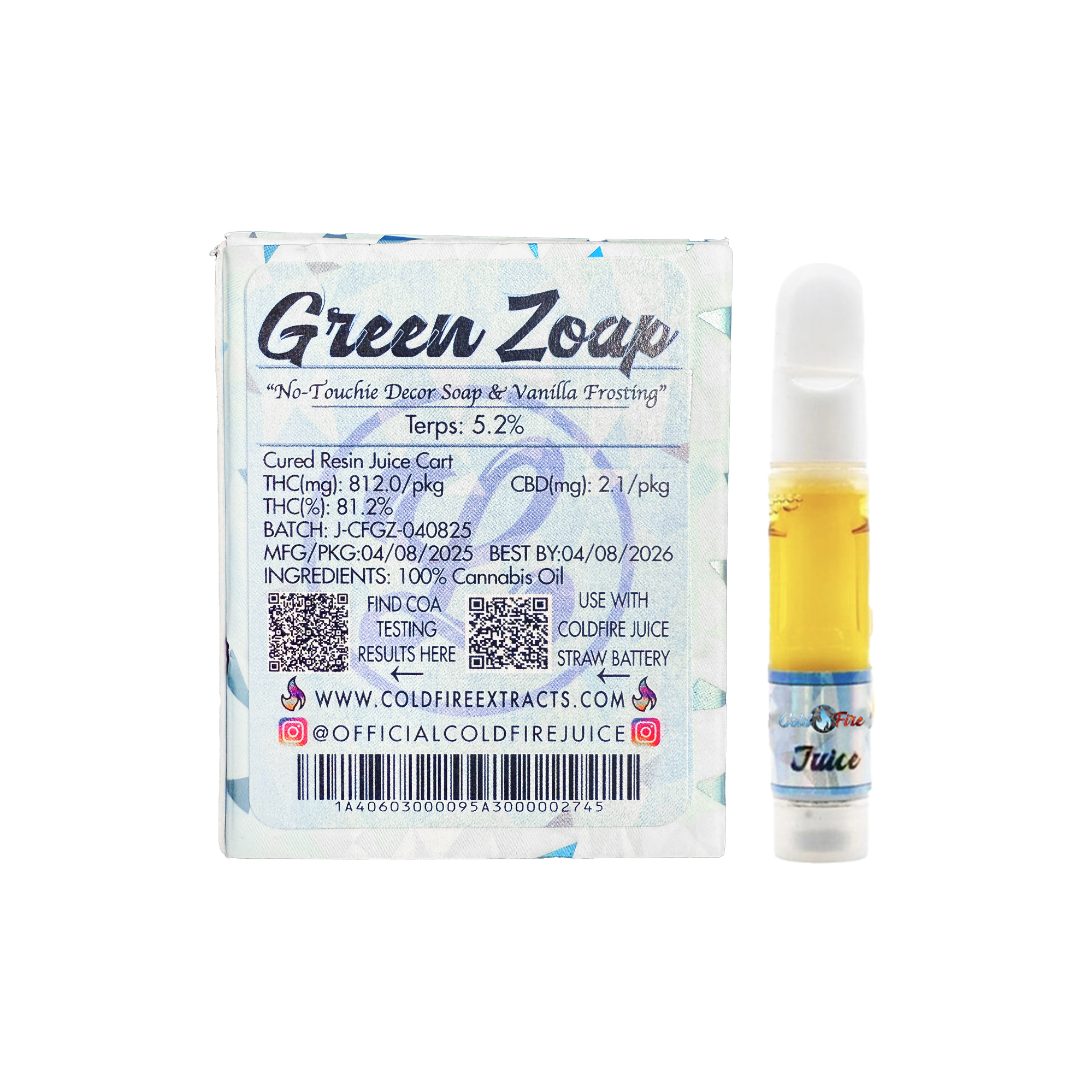 ColdFire x Lumpy's Green Zoap Live Juice Cartridge 1.0g