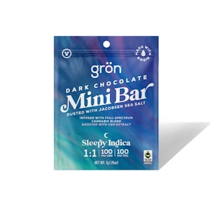 GRON - Dark Chocolate Sea Salt Mini Bar (Sleepy Indica) - 100mg Chocolate