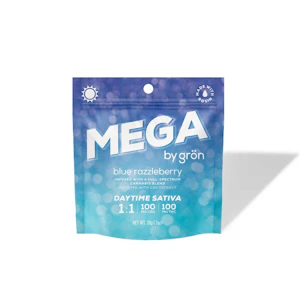 GRON - Gron | MEGA | Blue Razz Single  1:1 THC:CBG Gummy 