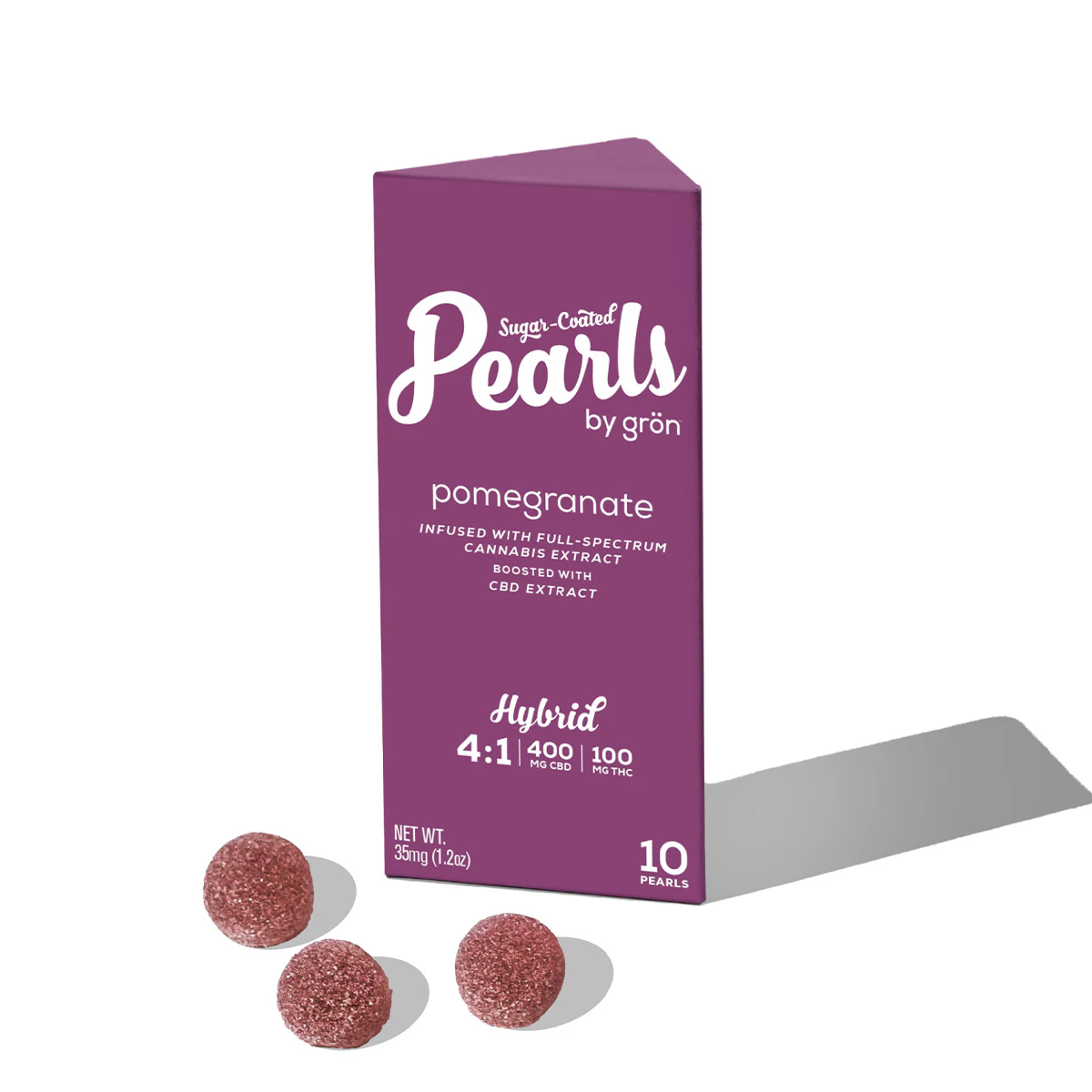 GRON - 400mg CBD: 100mg THC Pomegranate Pearls Main Image