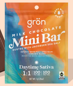 Gron - Milk Chocolate 1:1 Daytime, Chocolate Bar, Mini Bar