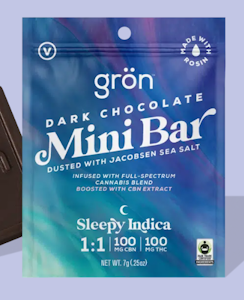 Gron - Dark Chocolate 1:1 Sleepy, Chocolate Bar, Mini Bar