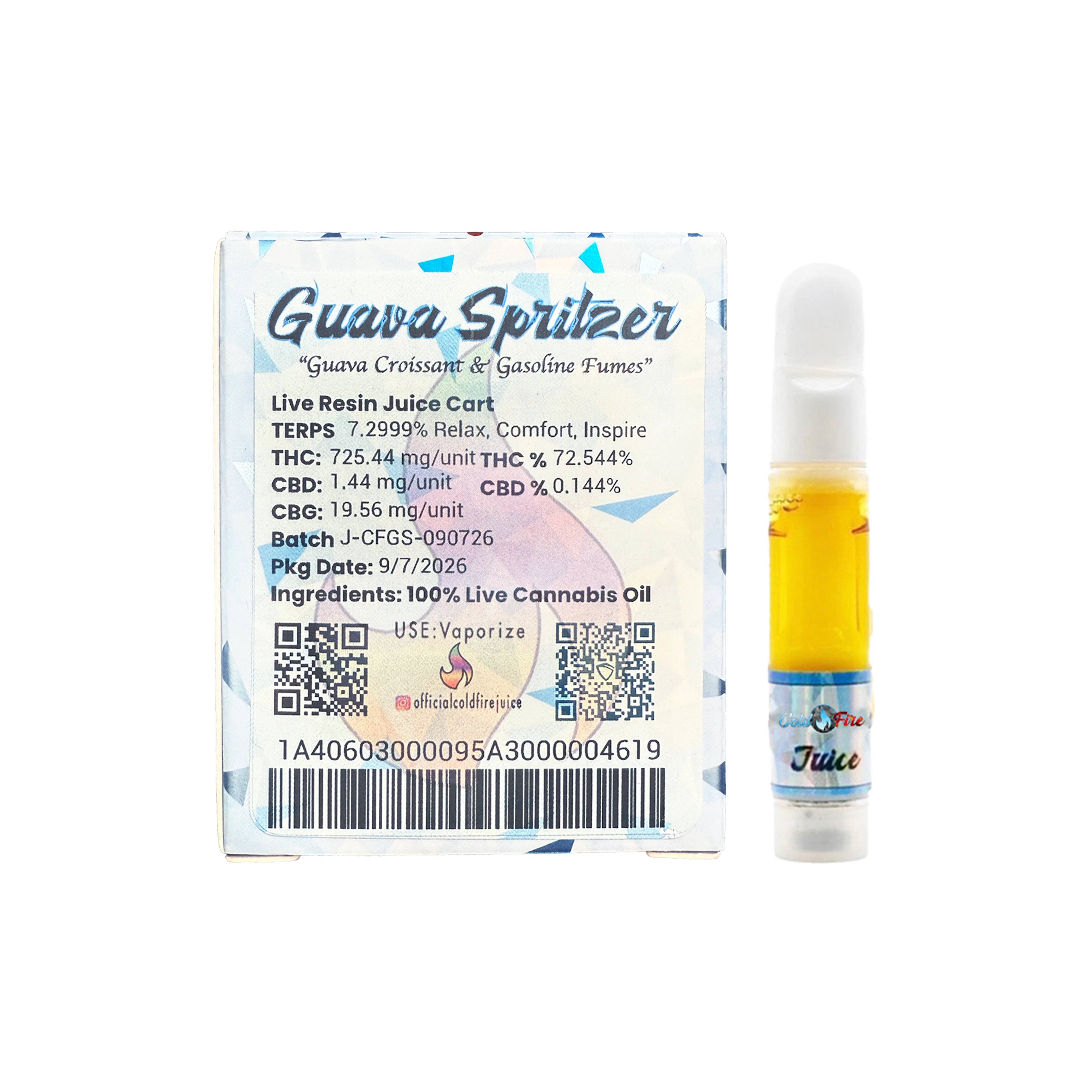 ColdFire 'Guava Spritzer' Live Resin Juice Cartridge 1.0g