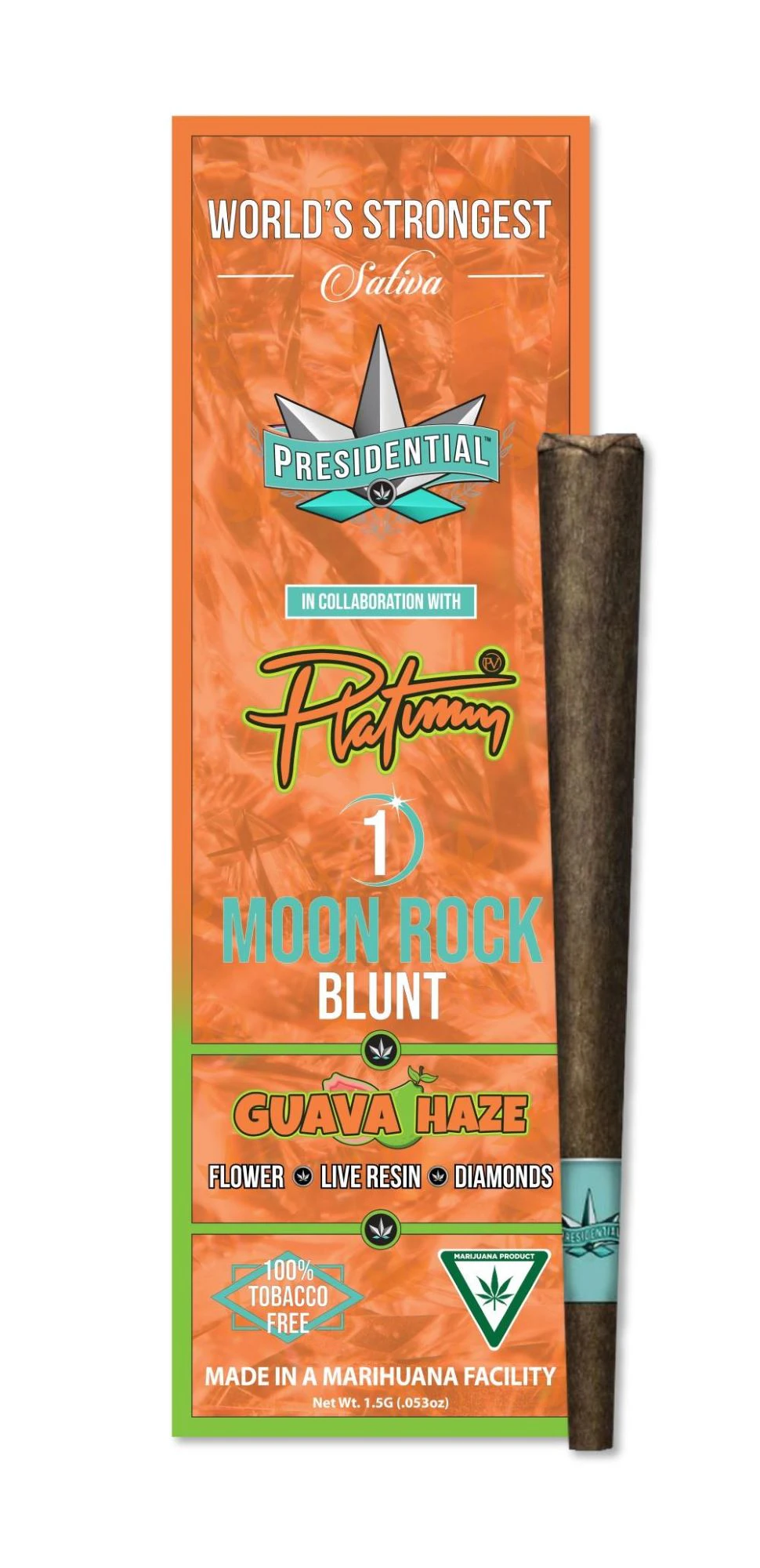 Platinum Vape - Platinum x Presidential Moon Rock Blunt - Guava Melon - 1.5g Main Image