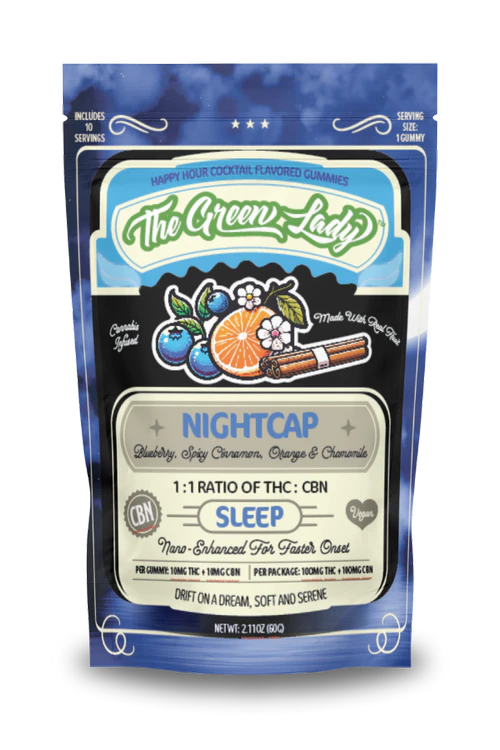 The Green Lady - The Green Lady | Nightcap Sleep Gummies | 1:1 THC:CBN | 100mg Main Image
