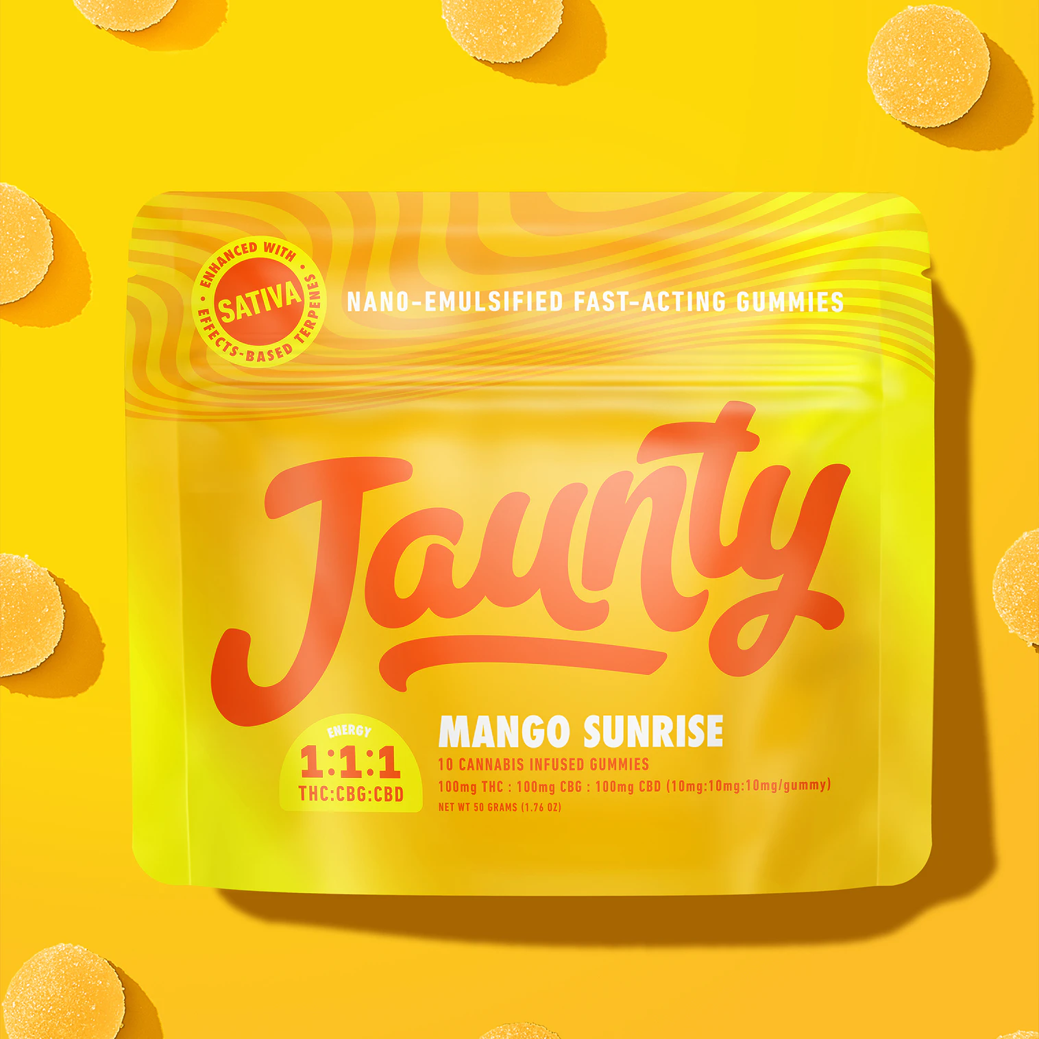 Jaunty - Jaunty - Mango Sunrise - Fast Acting Gummy - 10 x 10mg Main Image