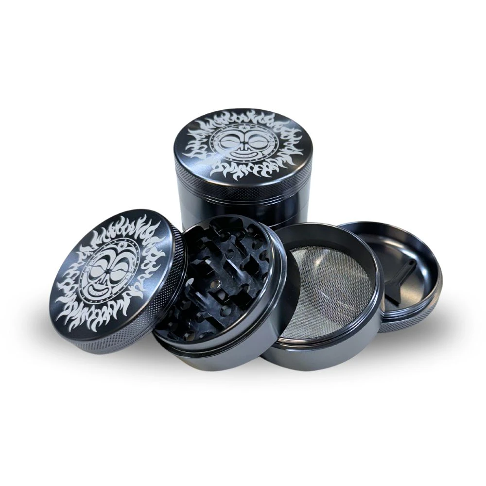 FI Branded - Fire Island Gunmetal Engraved Aluminum Grinder Main Image