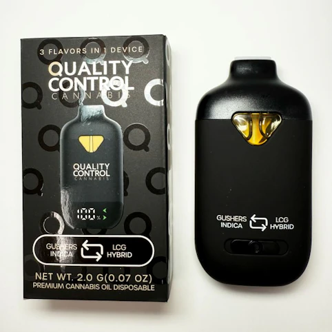 Quality Control Cannabis - Gushers 2g Gushers x Lemon Cherry Gelato -Hybrid- 89% THC | Dual Chamber (Vaporizer) Disposable - 94.7% TAC | Quality Control   -vvv9 back