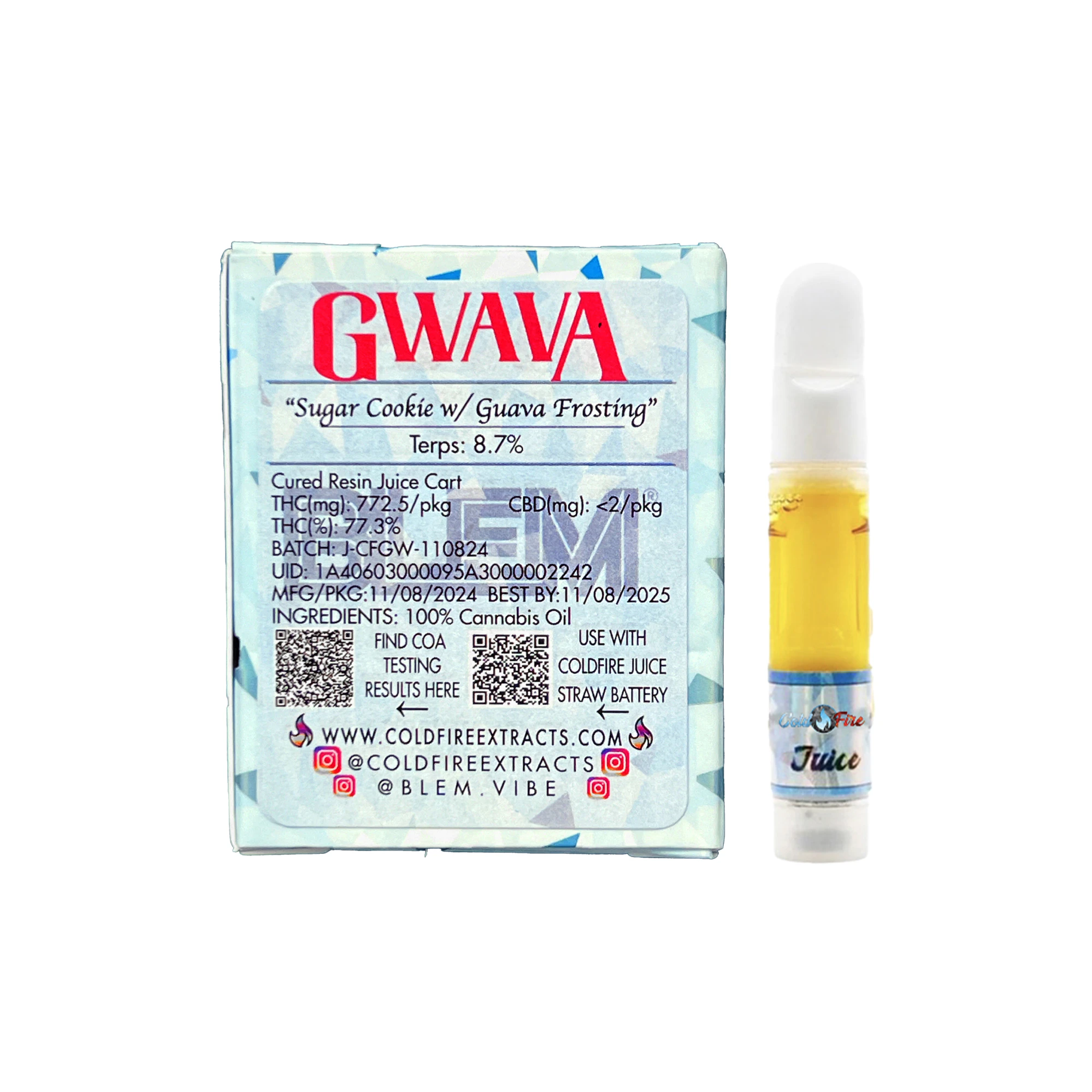 COLDFIRE Extracts - Coldfire Gwava Juice Vape Cart (Blem Collab - Cured) - 1g Main Image