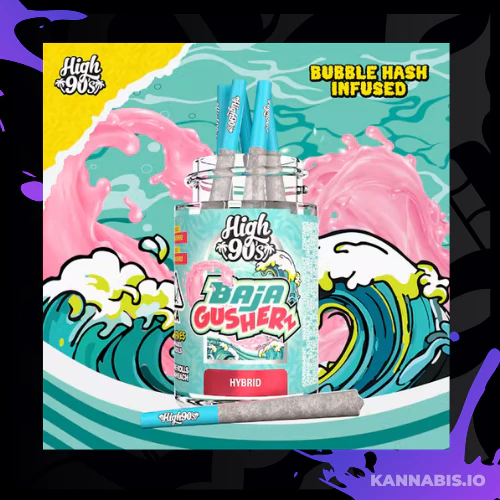 HIGH 90s - H90 - Baja Gusherz - 2.5g High Fives Bubble Hash Infused Pre-Rolls 5 Pack Main Image