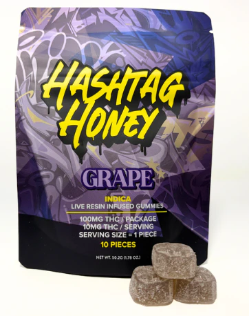 Hashtag Honey - GRAPE LIVE RESIN GUMMIES - HASHTAG HONEY - 100mg Main Image