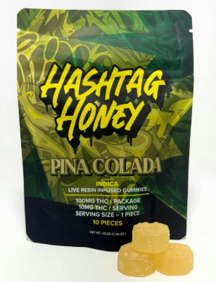 Hashtag Honey - PINA COLADA LIVE RESIN GUMMIES - HASHTAG HONEY - 100mg Main Image