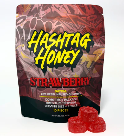 Hashtag Honey - STRAWBERRY LIVE RESIN GUMMIES - HASHTAG HONEY - 100mg Main Image