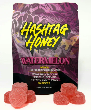 Hashtag Honey - WATERMELON LIVE RESIN GUMMIES - HASHTAG HONEY - 100mg Main Image