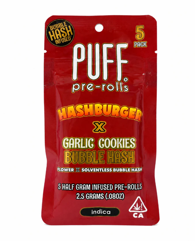 PUFF - BUBBLE HASH 5 PACK - HASHBURGER x GMO .5G - PUFF Main Image