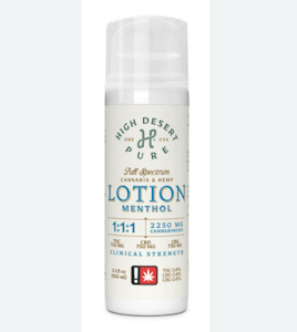 High Desert Pure - High Desert Pure Clinical Strength 1:1:1 Menthol Lotion 100ml