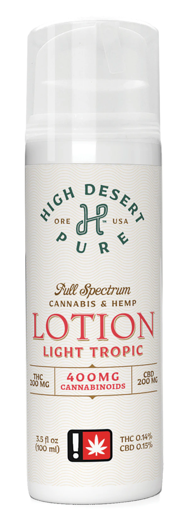 High Desert Pure - High Desert Pure Light Tropic Lotion1:1 400mg Main Image