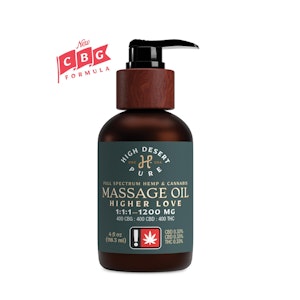 HIGH DESERT PURE - Higher Love Massage Oil, 1:1:1 THC:CBD:CBG