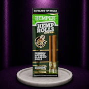 HEMPER King Size Hemp Rolls + Glass Tips 2 Pack