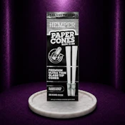 HEMPER King Size Paper Cones + Glass Tips 2 Pack