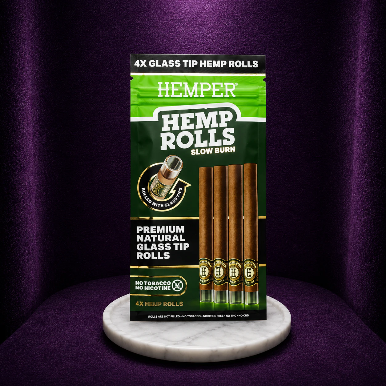 HEMPER - HEMPER Mini Size Hemp Rolls + Glass Tips 4 Pack Main Image
