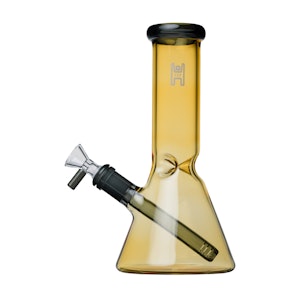 Human Grade - 9" Beaker - Smoke/Yellow