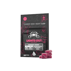 HEAVY HITTERS - Heavy Hitters - 1:1 THC:CBN Gummies - Lights Out - Midnight Cherry 