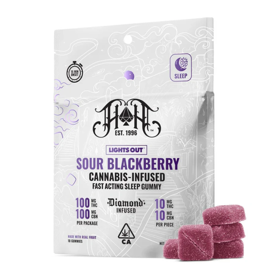 Heavy Hitters - LIGHTS OUT DIAMOND - CBN SOUR BLACKBERRY 100MG - HEAVY HITTERS Main Image