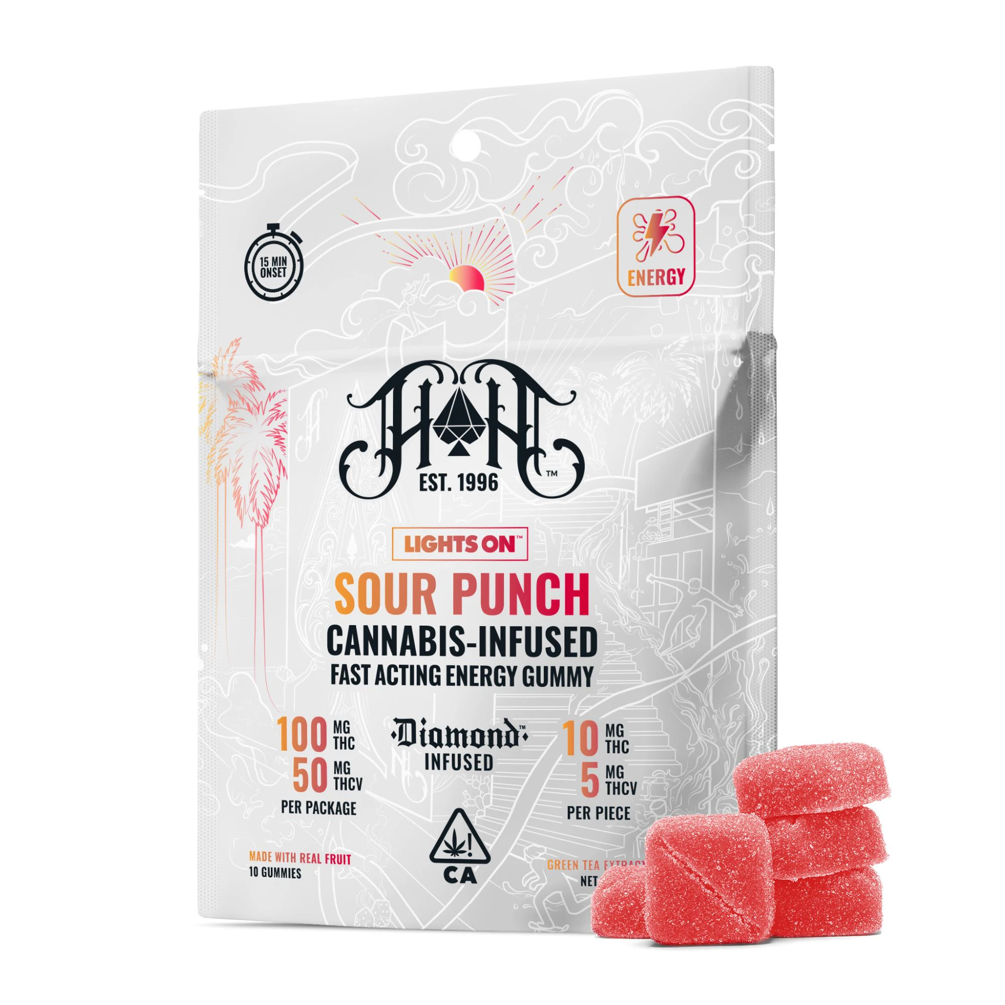 Heavy Hitters - Heavy Hitters | Fast Acting Gummies | Lights On | Sour Punch | 100mg Main Image