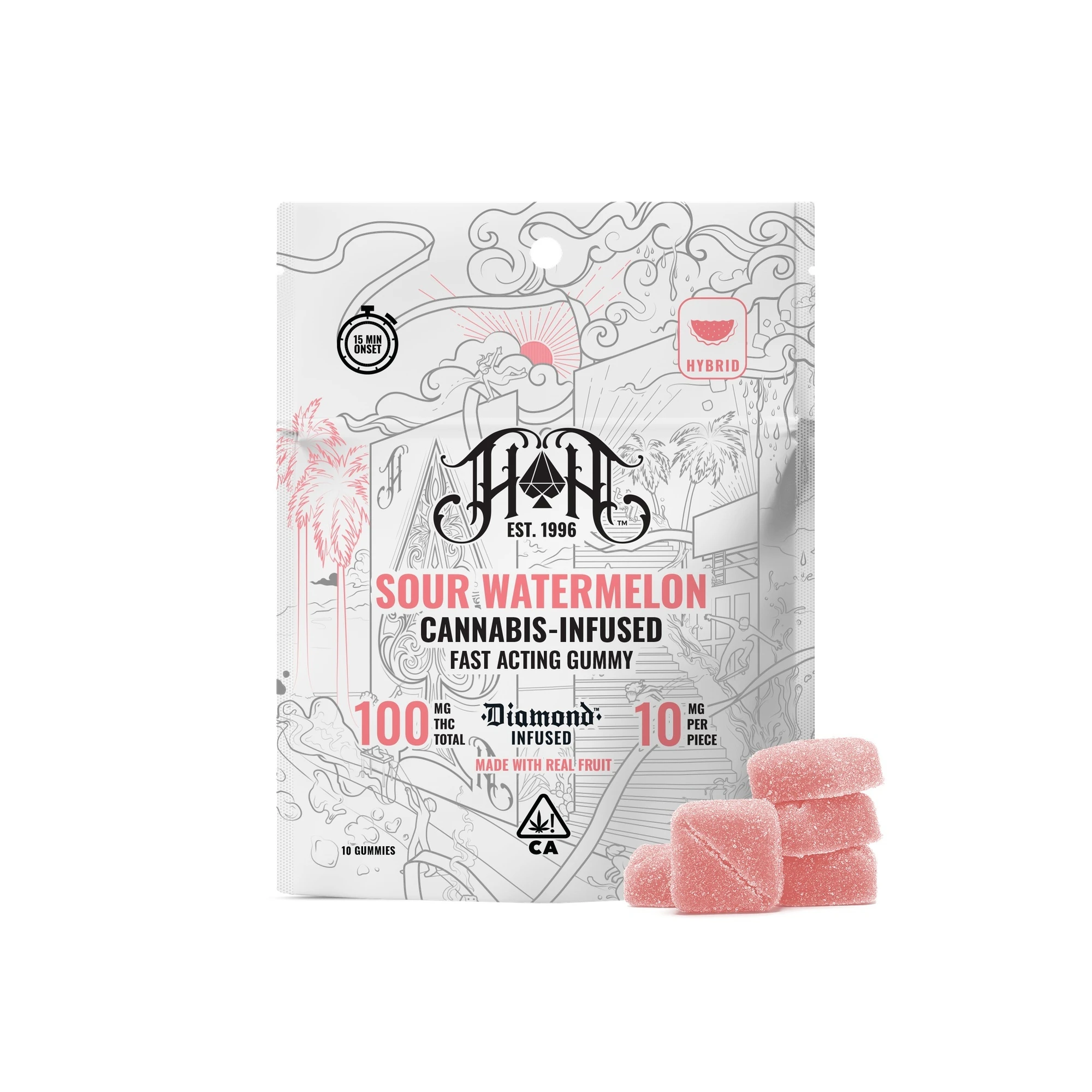 Heavy Hitters - Heavy Hitters | Fast Acting Gummies | Sour Watermelon | 100mg Main Image