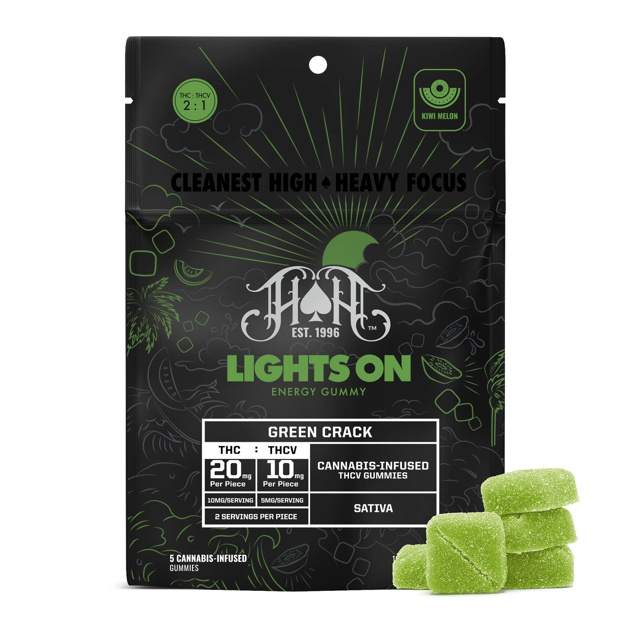 Heavy Hitters - Heavy Hitters Lights On - Green Crack Gummies | E14 Main Image