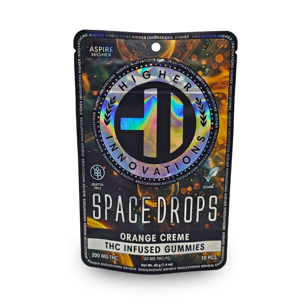 Orange Creme Space Drops 200mg Gummies (10x20mg) - HIGHER INNOVATIONS