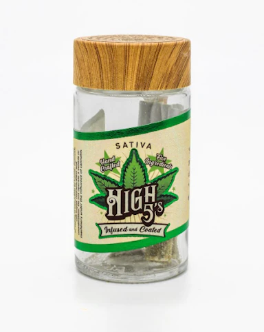 High 5's - Durban Poison x Blue Dream -Sativa- 44.5% THC | 4g Quanti-Infused 5pk (Infused Pre-Rolls) | High 5's    -T9 back