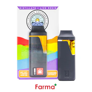 HIGHER CULTURE - Higher Cultures Pineapple Haze Distillate + Live Resin AIO 1g