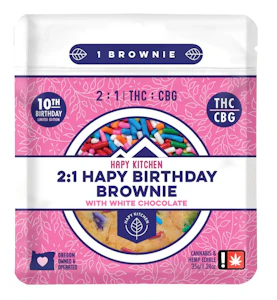 Hapy Kitchen - White Chocolate "Hapy Birthday" Brownie | 150mg 2:1 (THC:CBG)