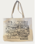 HW White Cityscape heavy duty tote