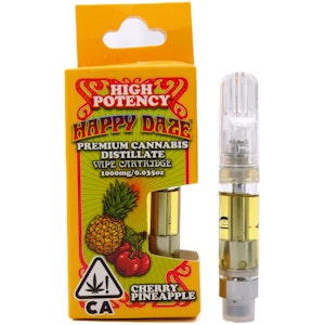 HAPPY DAZE - Cherry Pineapple 1g Distillate Cart - Happy Daze