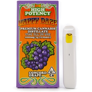 HAPPY DAZE - Concord Grape 1g Distillate All In One Cart - Happy Daze