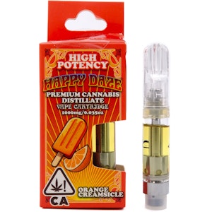 HAPPY DAZE - Orange Creamsicle 1g Distillate Cart - Happy Daze