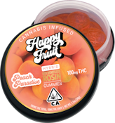 Happy Fruit | Peach Paradise Hybrid Solventless Rosin | Gummies - 100mg THC 10pk (10mg/gummy)