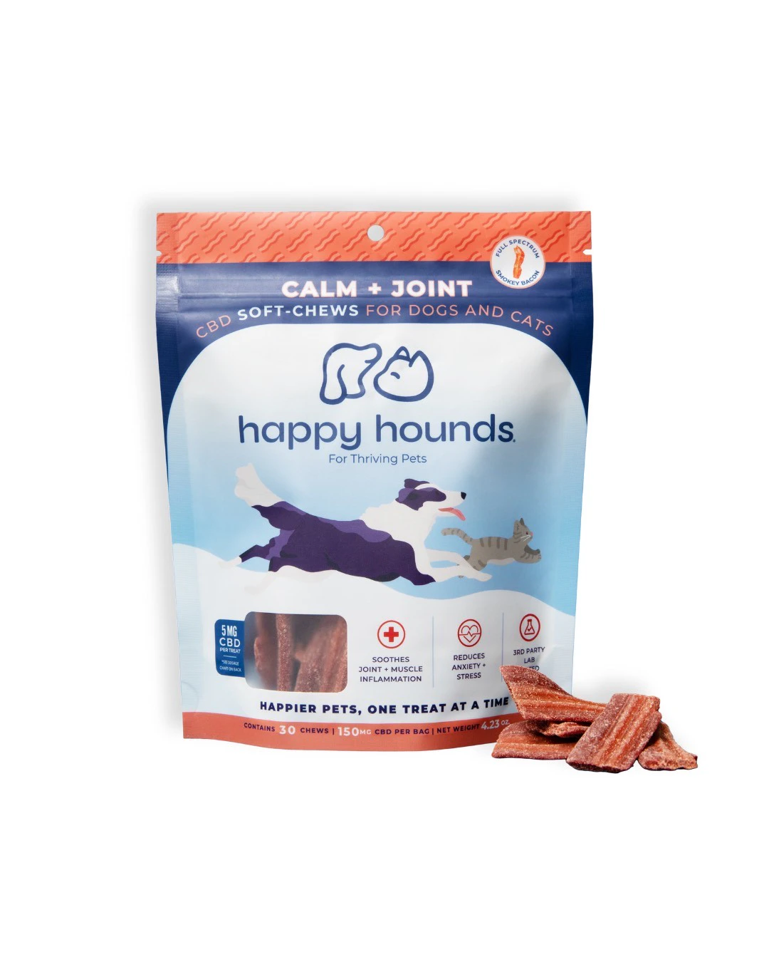 HAPPY HOUNDS - Calm + Joint 5MG CBD Chews For Dogs 30PK Main Image