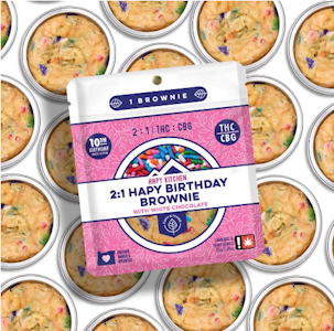Hapy Kitchen - Hapy Birthday Brownie w/ White Chocolate 2:1, Single THC/CBG