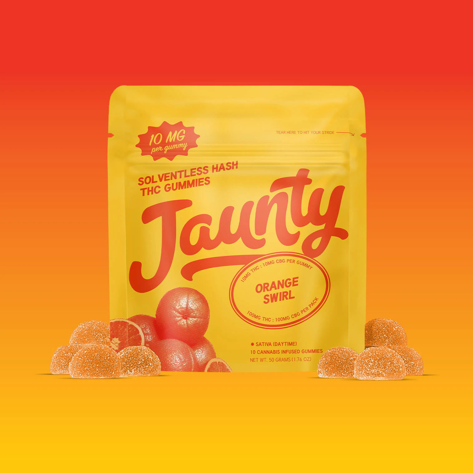 Jaunty - Jaunty - Orange Swirl - 100mg Hash Infused Gummies Main Image