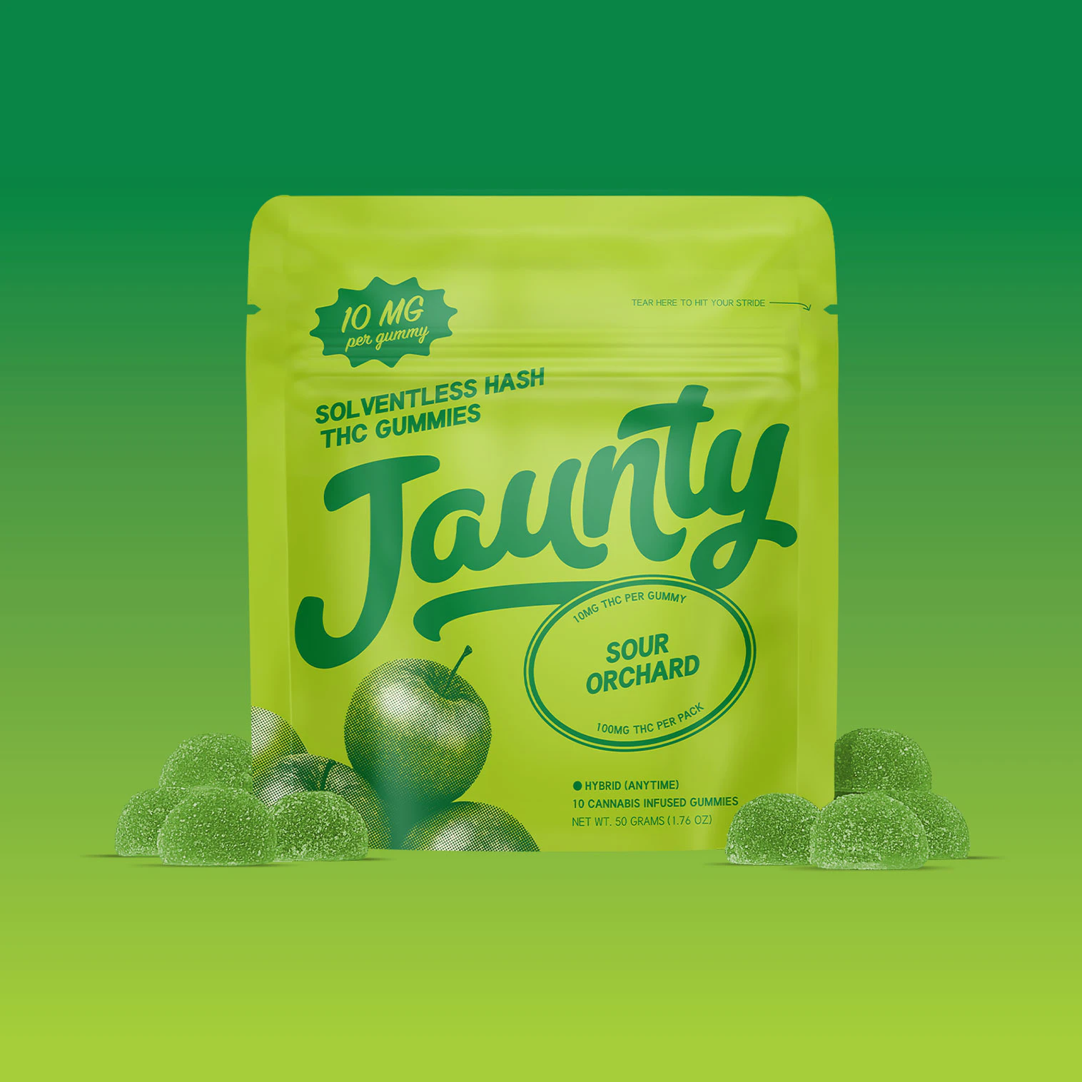 Jaunty - Jaunty - Sour Orchard - Hash - 10mg x 10ct - 100mg THC - Edibles Main Image