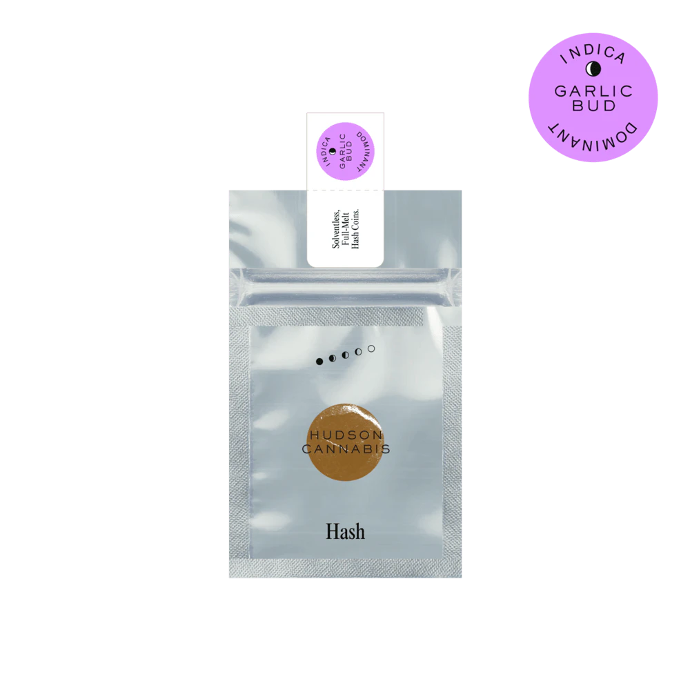Hudson Cannabis - HUDSON Cannabis | Garlic Bud | INDICA DOMINANT | HASH Coin| 0.5G Main Image