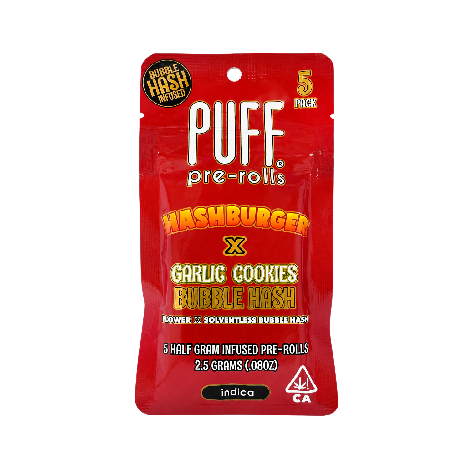 PUFF - PUFF Hashburger x GMO Bubble Hash Infused Pre-Roll 5-Pack 2.5g Main Image