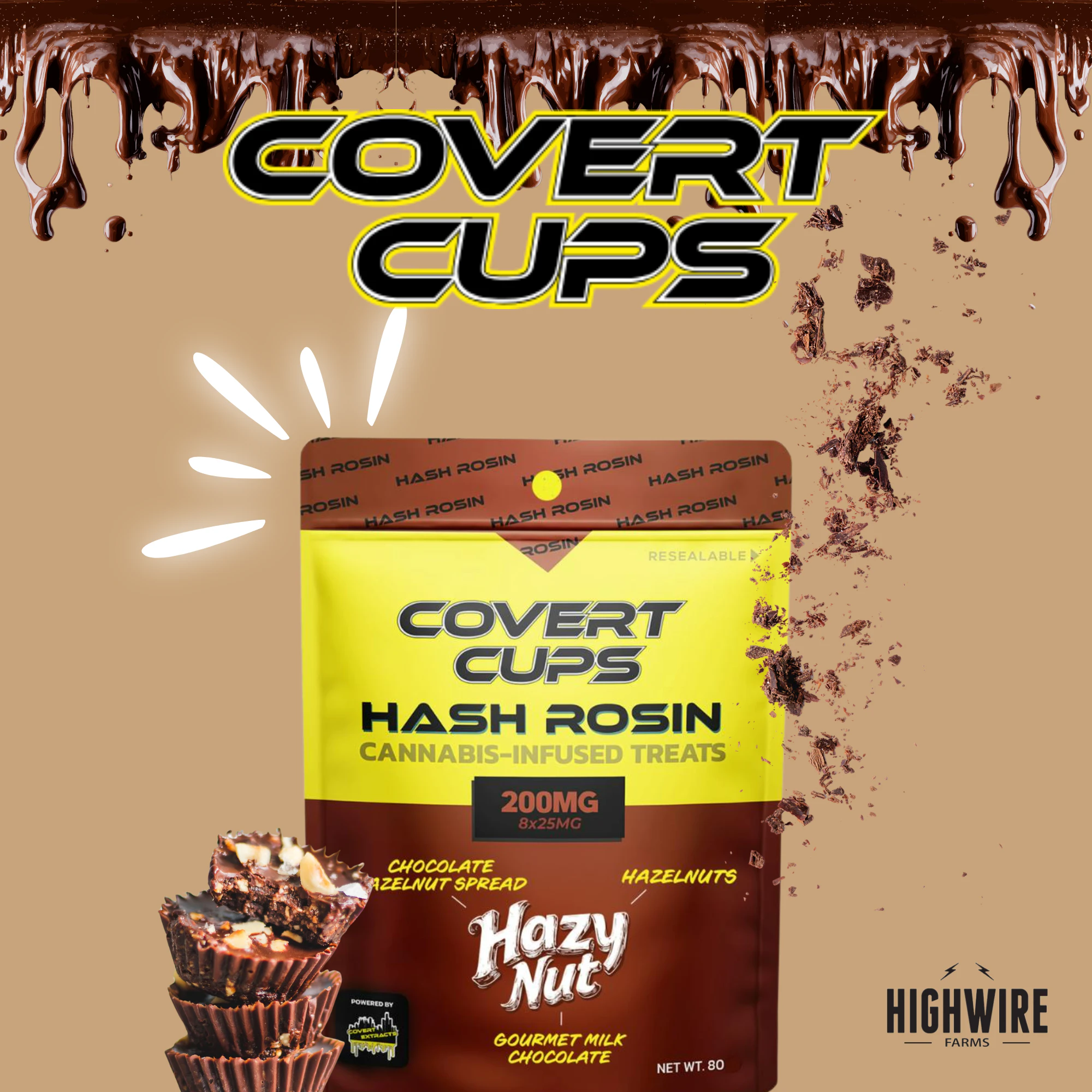 Covert Cups - Covert Cups Hash Rosin Cups Hazy Nut 200mg Main Image